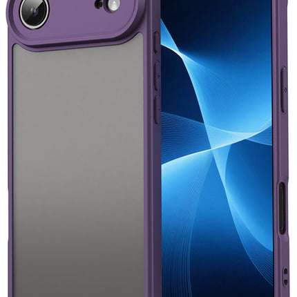 Kapa Shield Frosted Acrylic Back Cover for Apple iPhone 17 Air| Hard Slim Inbuilt Camera Lens Cover Protection Shock Proof Case (Purple Sides)