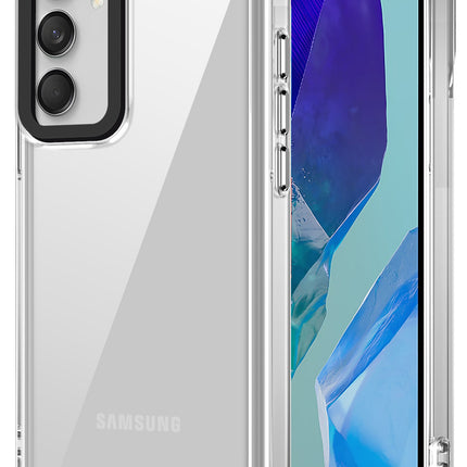 Kapa Warrior Acrylic Clear Back Cover For Samsung Galaxy M55 (5G) | Slim Shockproof [Military Grade Protection] Hybrid Bumper Case (Clear Sides)