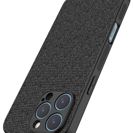Kapa Soft Full Fabric Protective Back Case Cover for Apple iPhone 16 Pro Max | Shockproof Slim Hard Anti Slip Back Case (Black) - Mobizang