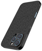 Kapa Soft Full Fabric Protective Back Case Cover for Apple iPhone 16 Pro Max | Shockproof Slim Hard Anti Slip Back Case (Black) - Mobizang