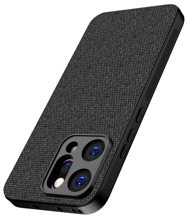 Kapa Soft Full Fabric Protective Back Case Cover for Oppo Reno 14 5G | Shockproof Slim Hard Anti Slip Back Case (Black)