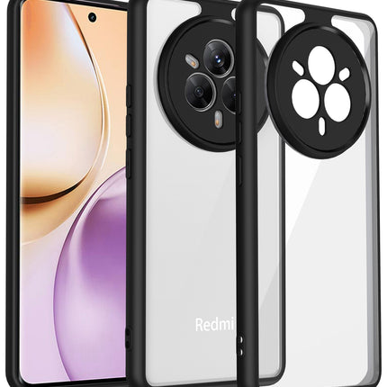 Kapa Hawkeye Clear Back Cover for Realme 14 Pro 5G | Camera Lens Protector Shockproof Slim Clear Case Cover (Black Sides)