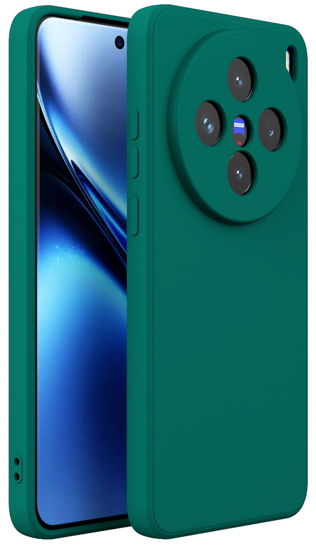 Kapa Matte Protective Lens Flexible Back Cover for Vivo X200 (5G) | Slim Silicone with Soft Lining Shockproof Full Body Bumper Case (Green)