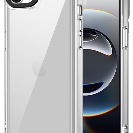 Kapa Warrior Acrylic Clear Back Cover For Apple iPhone 16E | Slim Shockproof [Military Grade Protection] Hybrid Bumper Case (Clear Sides)