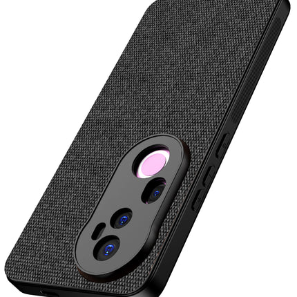 Kapa Soft Full Fabric Protective Back Case Cover for Vivo T4 Ultra 5G | Shockproof Slim Hard Anti Slip Back Case (Black) - Mobizang