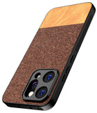 Kapa Soft Fabric & Leather Hybrid Protective Back Cover for Oppo Reno 14 5G | Shockproof Slim Hard Anti Slip Back Case (Brown) - Mobizang