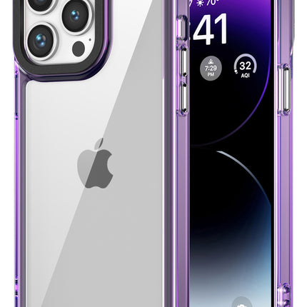 Kapa Warrior Acrylic Clear Back Cover For Apple iPhone 16 Pro | Slim Shockproof [Military Grade Protection] Hybrid Bumper Case (Purple Sides)