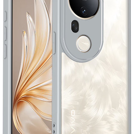 Kapa Hawkeye Clear Slim Tough Back Cover for Vivo T4 Ultra 5G | Camera Lens Protector Anti Yellow Shockproof Clear Hybrid Case Cover (Grey) - Mobizang