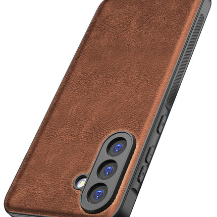 Kapa Tux Leather Back Cover for Samsung Galaxy M16 | Slim Shockproof Camera Protection Bumper Case (Brown)