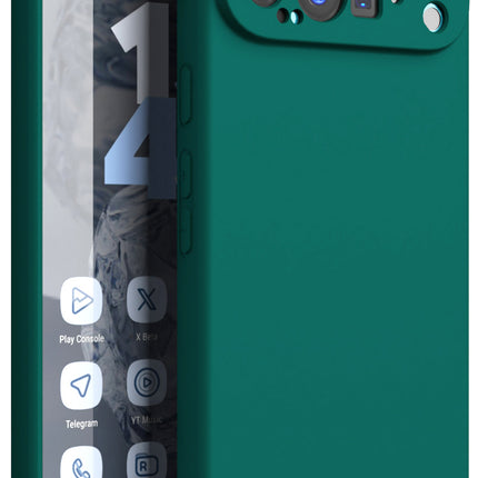 Kapa Matte Protective Lens Flexible Back Cover for Google Pixel 9 / 9 PRO | Slim Silicone with Soft Lining Shockproof Full Body Bumper Case (Green)