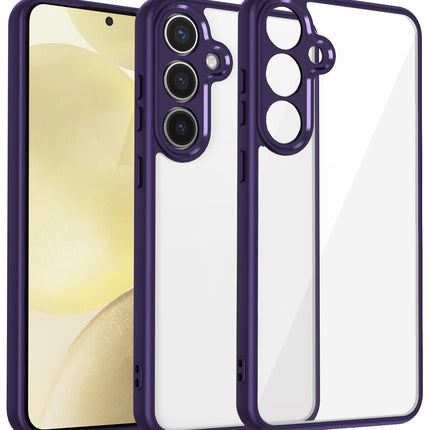 Kapa Hawkeye Clear Back Cover for Samsung Galaxy S25 | Camera Lens Protector Shockproof Slim Clear Case Cover (Purple Sides)