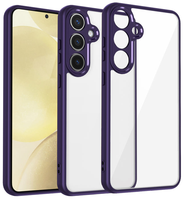 Kapa Hawkeye Clear Back Cover for Samsung Galaxy S25 | Camera Lens Protector Shockproof Slim Clear Case Cover (Purple Sides)