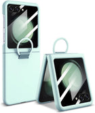 Kapa Ultra Thin PC + D Ring Back Case for Samsung Galaxy Flip7 / Z Flip 7 |with [Inbuilt Glass] Shockproof Slim Hard Protective Cover (Mint Green)