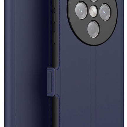 Kapa Noble Slim Magnetic Leather Flip Case Cover for Oppo Find X8 | Card Holder Stand Flip Wallet Case (Blue) - Mobizang