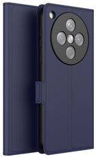 Kapa Noble Slim Magnetic Leather Flip Case Cover for Oppo Find X8 | Card Holder Stand Flip Wallet Case (Blue) - Mobizang