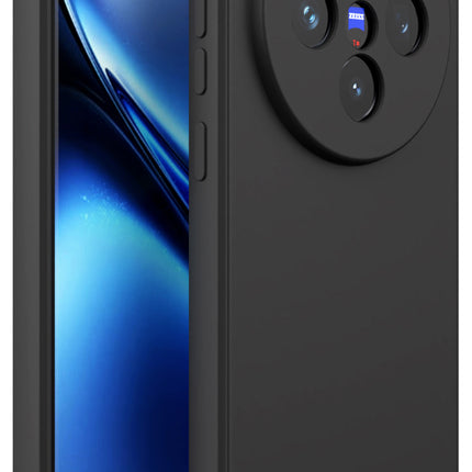 Kapa Matte Protective Lens Flexible Back Cover for Vivo X200 (5G) | Slim Silicone with Soft Lining Shockproof Full Body Bumper Case (Black) - Mobizang