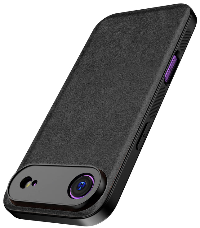 Kapa Tux Leather Back Cover for Apple iPhone 17 Air | Slim Shockproof Camera Protection Bumper Case (Black)
