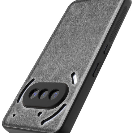 Kapa Tux Leather Back Cover for Nothing Phone 3A 5G | Slim Shockproof Camera Protection Bumper Case (Grey)