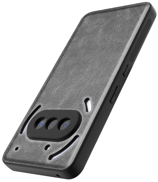 Kapa Tux Leather Back Cover for Nothing Phone 3A 5G | Slim Shockproof Camera Protection Bumper Case (Grey)