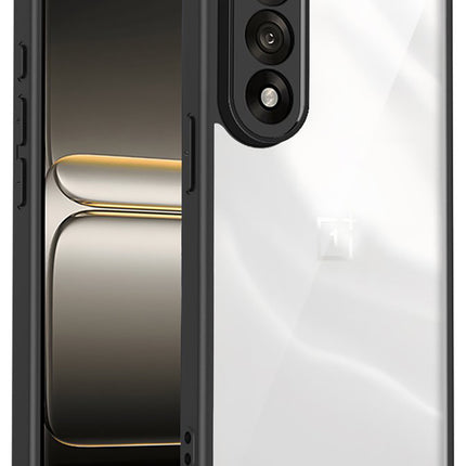 Kapa Hawkeye Clear Slim Tough Back Cover for OnePlus Nord 5 | Camera Lens Protector Anti Yellow Shockproof Clear Hybrid Case Cover (Black Sides)
