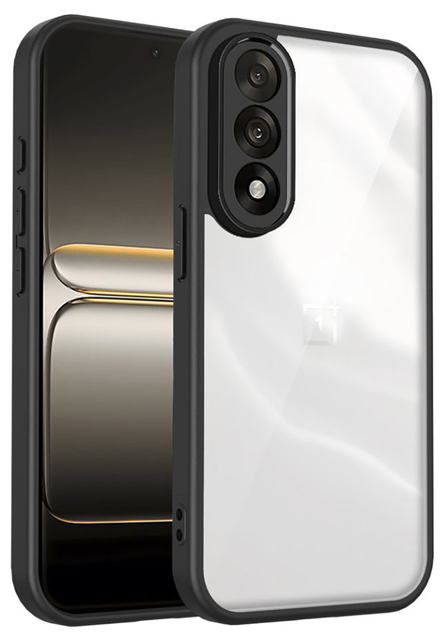 Kapa Hawkeye Clear Slim Tough Back Cover for OnePlus Nord 5 | Camera Lens Protector Anti Yellow Shockproof Clear Hybrid Case Cover (Black Sides)