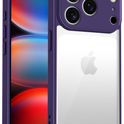 Kapa Hawkeye Clear Slim Tough Back Cover for Apple iPhone 17 Pro | Camera Lens Protector Anti Yellow Shockproof Clear Hybrid Case Cover (Purple)