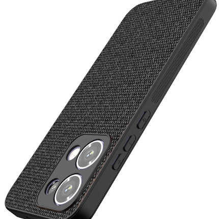 Kapa Soft Full Fabric Protective Back Case Cover for Oppo Reno 13 5G | Shockproof Slim Hard Anti Slip Back Case (Black)