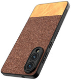 Kapa Soft Fabric & Leather Hybrid Protective Back Cover for Samsung Galaxy S25 Edge | Shockproof Slim Hard Anti Slip Back Case (Brown)