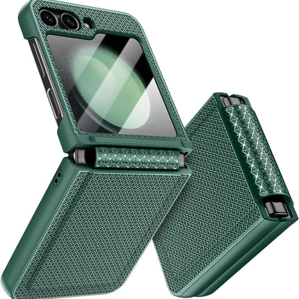 Kapa Textured Grip Hinge Protection Back Cover for Samsung Galaxy Z Flip6 / Z Flip 6 | with [Inbuilt Glass] Full Body Shockproof Hard Back Case (Green)
