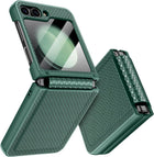 Kapa Textured Grip Hinge Protection Back Cover for Samsung Galaxy Z Flip6 / Z Flip 6 | with [Inbuilt Glass] Full Body Shockproof Hard Back Case (Green)