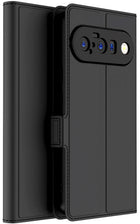 Kapa Noble Slim Magnetic Leather Flip Case Cover for Google Pixel 10 | Card Holder Stand Flip Wallet Case (Black)