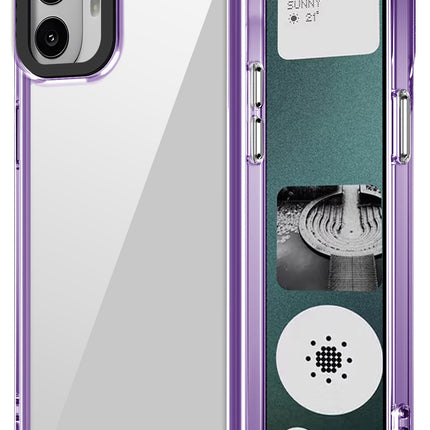 Kapa Warrior Acrylic Clear Back Cover For Nothing CMF Phone 1 | Slim Shockproof [Military Grade Protection] Hybrid Bumper Case (Purple Sides) - Mobizang