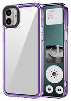 Kapa Warrior Acrylic Clear Back Cover For Nothing CMF Phone 1 | Slim Shockproof [Military Grade Protection] Hybrid Bumper Case (Purple Sides) - Mobizang