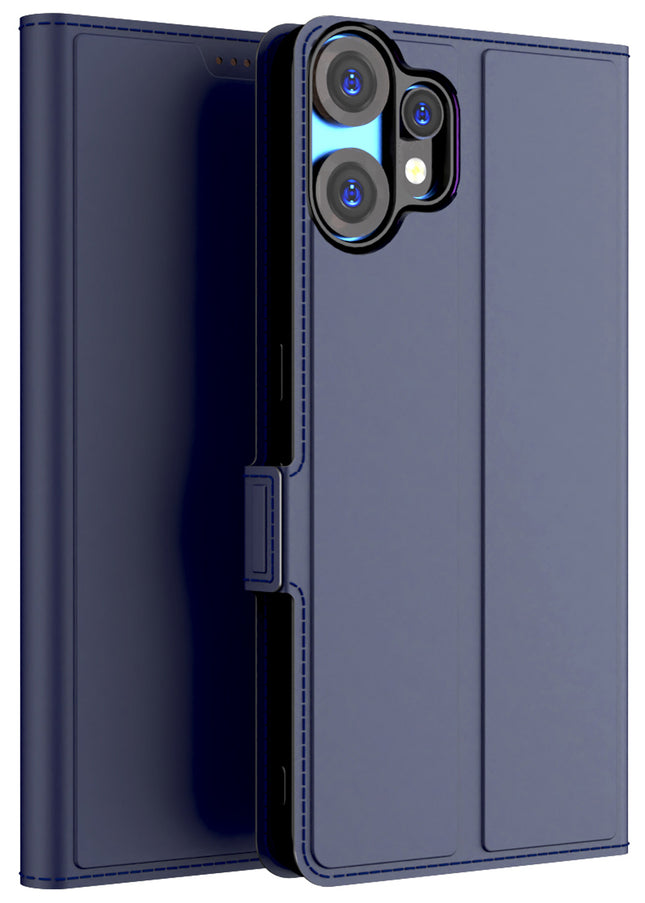 Kapa Noble Slim Magnetic Leather Flip Case Cover for CMF Phone 2 Pro | Card Holder Stand Flip Wallet Case (Blue)