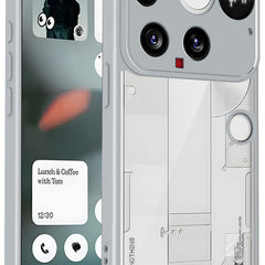 Kapa Hawkeye Clear Slim Tough Back Cover for Nothing Phone 3 5G | Camera Lens Protector Anti Yellow Shockproof Clear Hybrid Case Cover (Grey Sides) - Mobizang