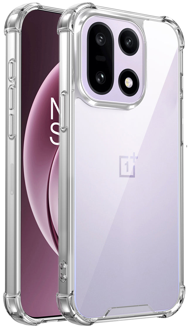 Kapa Airbag Armor Back Cover for OnePlus 15 | Clear Slim Shockproof [Military Grade Protection] Hybrid Bumper Case (Clear)