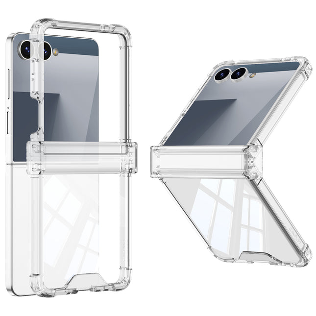 Kapa Clear Airbag with Hinge Protection Back Case for Samsung Galaxy Flip7 / Z Flip 7 | Transparent Shockproof Slim Hard Protective Cover (Clear)