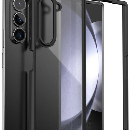 Kapa Hawkeye Clear Slim Tough Back Cover for Samsung Galaxy Z Fold 7 | Camera Lens Protector Anti Yellow Shockproof Clear Hybrid Case Cover (Black Sides) - Mobizang