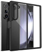 Kapa Hawkeye Clear Slim Tough Back Cover for Samsung Galaxy Z Fold 7 | Camera Lens Protector Anti Yellow Shockproof Clear Hybrid Case Cover (Black Sides) - Mobizang