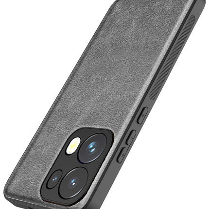 Kapa Tux Leather Back Cover for Oppo Reno 13 Pro | Slim Shockproof Camera Protection Bumper Case (Grey)