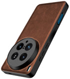 Kapa Tux Leather Back Cover for Vivo X200 Ultra | Slim Shockproof Camera Protection Bumper Case (Brown)
