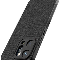 Kapa Soft Full Fabric Protective Back Case Cover for Oppo Reno 14 PRO 5G | Shockproof Slim Hard Anti Slip Back Case (Black) - Mobizang