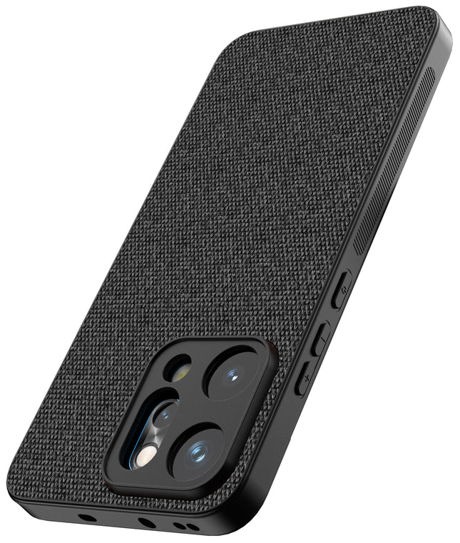 Kapa Soft Full Fabric Protective Back Case Cover for Oppo Reno 14 PRO 5G | Shockproof Slim Hard Anti Slip Back Case (Black) - Mobizang