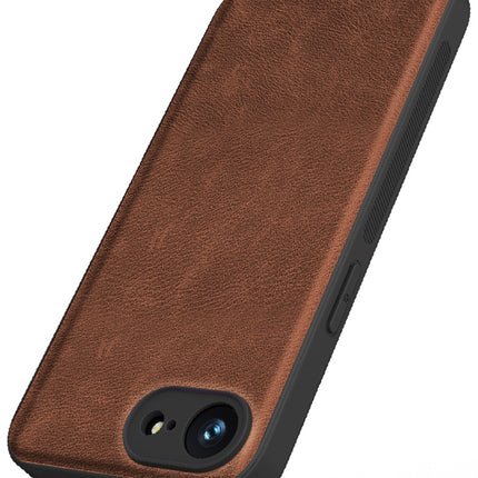 Kapa Tux Leather Back Cover for Apple iPhone 16E | Slim Shockproof Camera Protection Bumper Case (Brown)