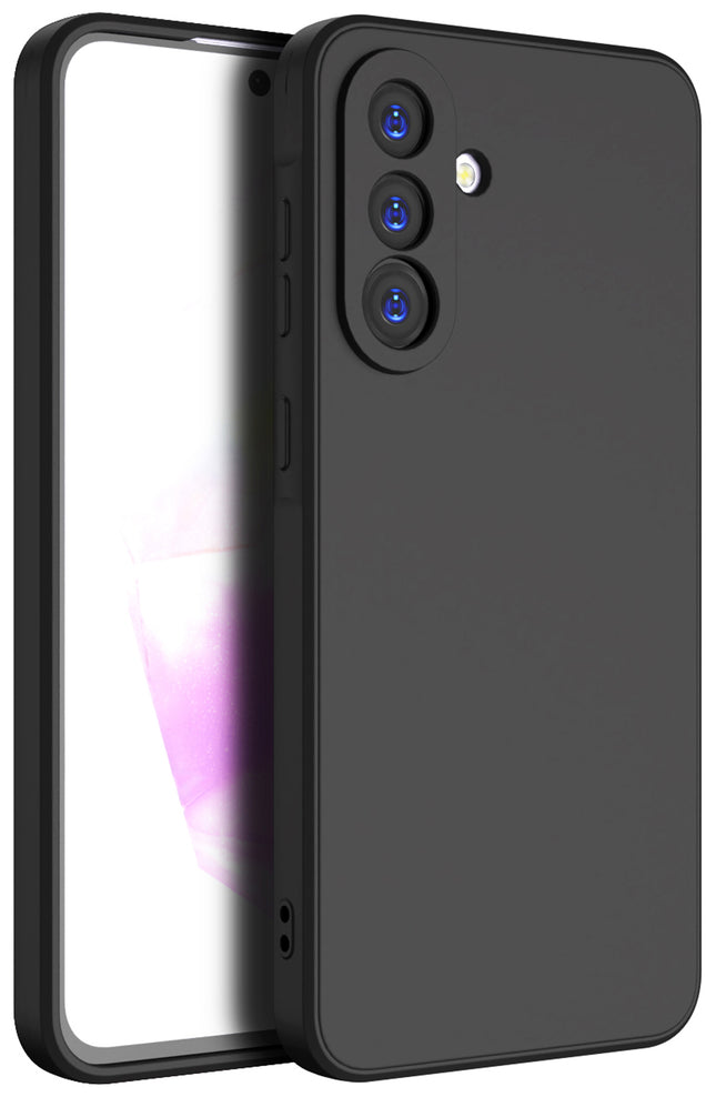 Kapa Matte Protective Lens Flexible Back Cover for Samsung Galaxy A56 | Slim Silicone with Soft Lining Shockproof Full Body Bumper Case (Black)