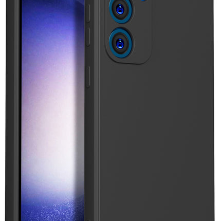 Kapa Matte Protective Lens Flexible Back Cover for Samsung Galaxy S24 FE | Slim Silicone with Soft Lining Shockproof Full Body Bumper Case (Black) - Mobizang