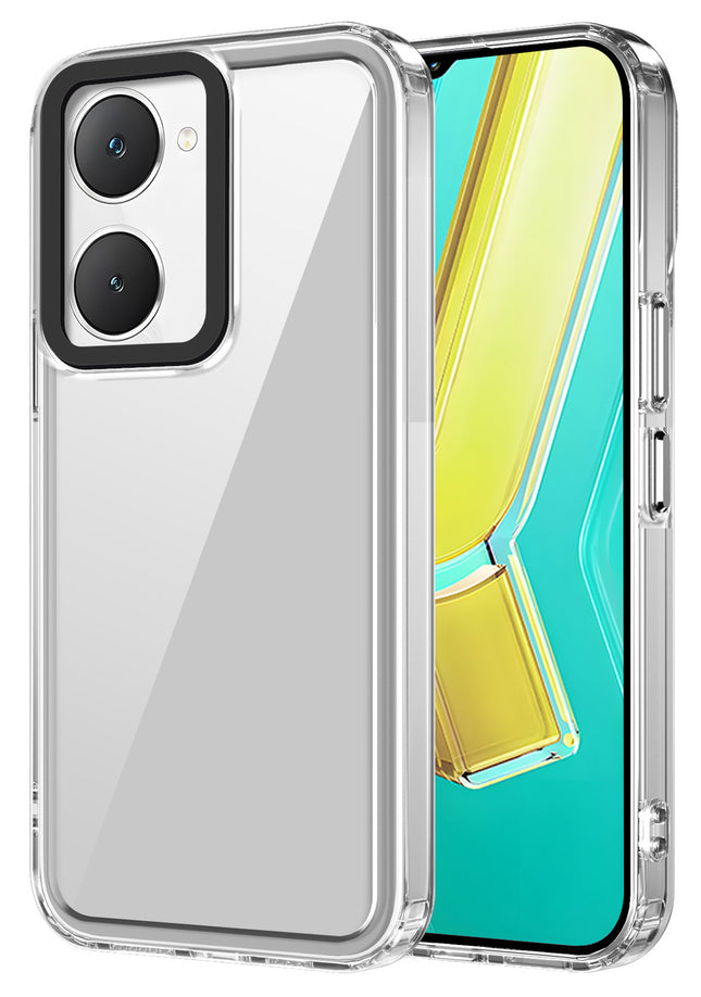 Kapa Warrior Acrylic Clear Back Cover For Iqoo Z9 Lite | Slim Shockproof [Military Grade Protection] Hybrid Bumper Case (Transparent Sides) - Mobizang