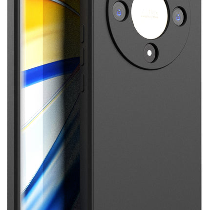 Kapa Matte Protective Lens Flexible Back Cover for Honor X9B (5G) | Slim Silicone with Soft Lining Shockproof Full Body Bumper Case (Black)