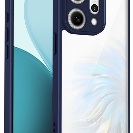 Kapa Hawkeye Clear Slim Tough Back Cover for Oppo Reno 14 5G | Camera Lens Protector Anti Yellow Shockproof Clear Hybrid Case Cover (Blue)