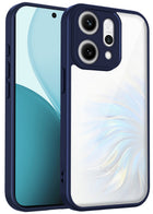 Kapa Hawkeye Clear Slim Tough Back Cover for Oppo Reno 14 5G | Camera Lens Protector Anti Yellow Shockproof Clear Hybrid Case Cover (Blue)
